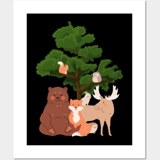 Cute Woodland Forest Animals Posters and Art